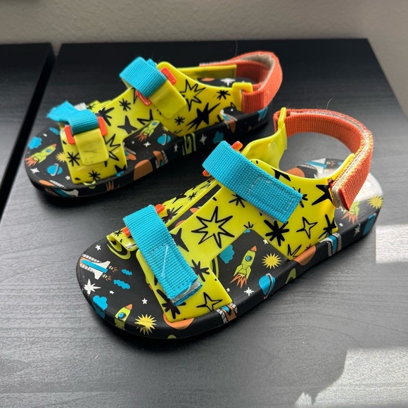 MINI MELISSA x FABULA spaceship solar system PING PONG rubber SANDALS size 4 - Picture 3 of 10